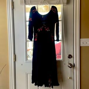 Free people black floral maxi dress